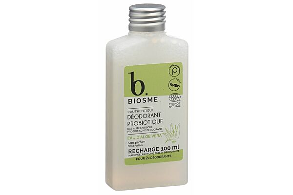 Biosme déodorant probiotique Eau d'aloe vera recharge fl 100 ml