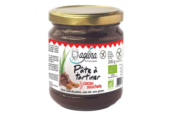 aglina pâte à tartiner cacao & souchets bio verre 200 g
