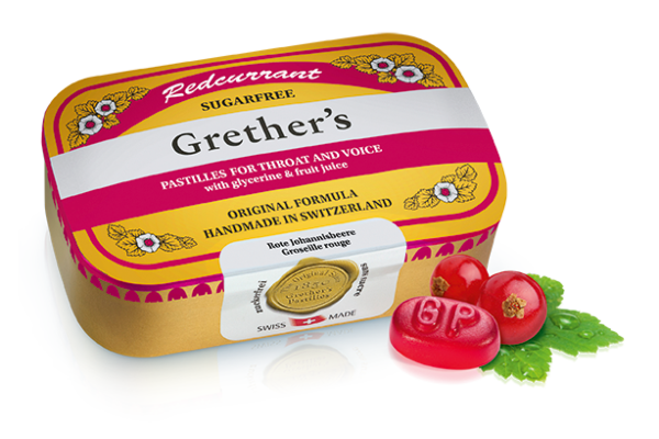 Grethers Redcurrant Vitamin C pastilles sans sucre bte 110 g