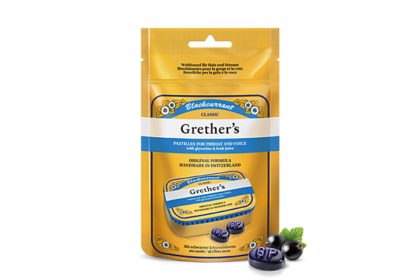 Grethers Blackcurrant pastilles sach 110 g
