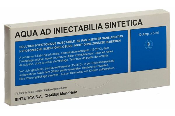 Aqua ad iniectabilia Sintetica sol inj 5ml ampoules 10 pce