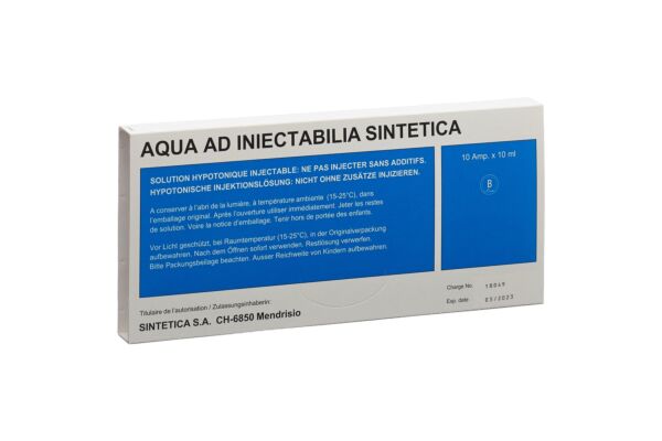 Aqua ad iniectabilia Sintetica Inj Lös 10ml Ampullen 10 Stk