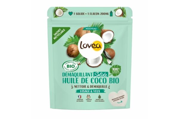 Lovea fester Make-up Entferner Bio Kokosöl Bio Cosmos zertifiziert 50 g