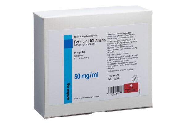 Pethidin HCL Amino 50 mg/ml 100 Amp 1 ml