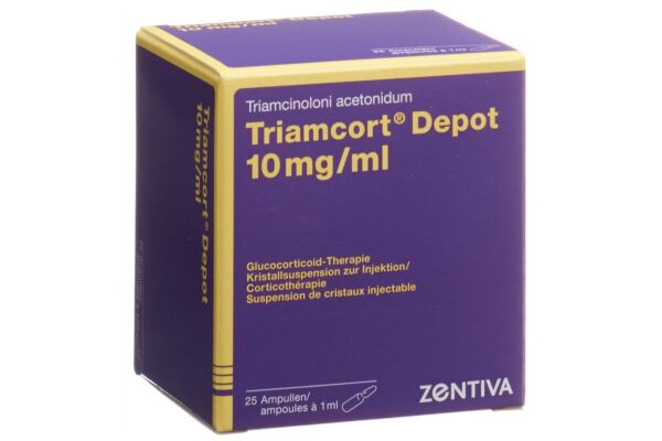 Triamcort Dépôt susp crist 10 mg/ml 25 amp 1 ml