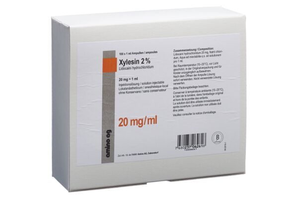 Xylésine sol inj 20 mg/ml 100 amp 1 ml