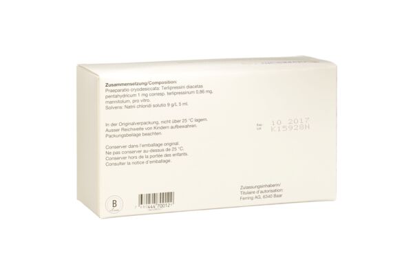 Glypressin Trockensub 1 mg mit Solvens Amp 5 Stk