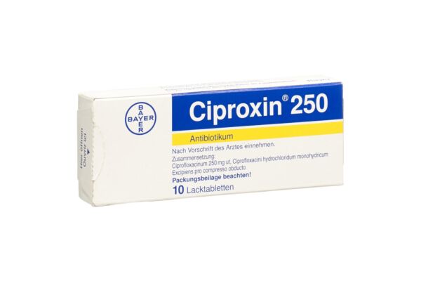 Ciproxine cpr pell 250 mg 10 pce