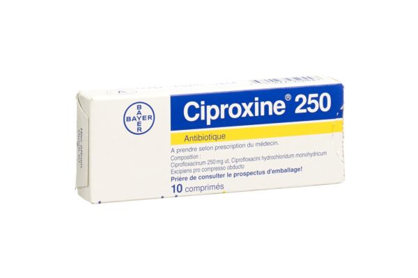 Ciproxine cpr pell 250 mg 10 pce