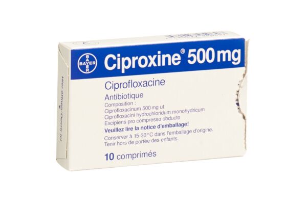 Ciproxine cpr pell 500 mg 10 pce