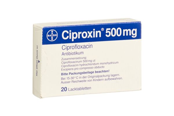 Ciproxine cpr pell 500 mg 20 pce