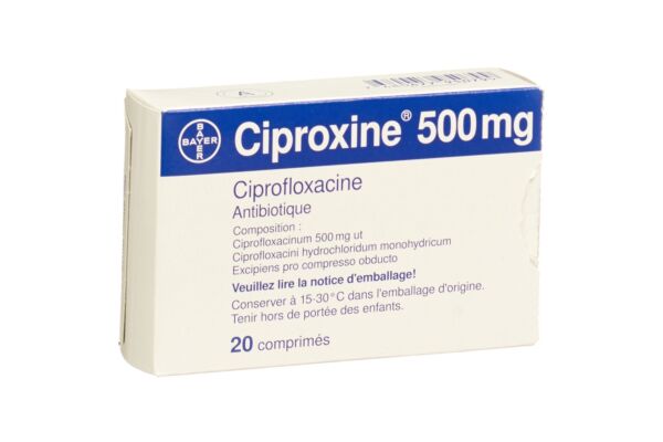 Ciproxine cpr pell 500 mg 20 pce