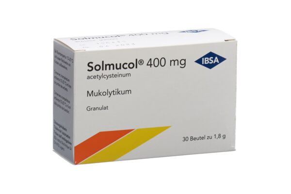 Solmucol Gran 400 mg ohne Zucker 30 Btl 1.8 g