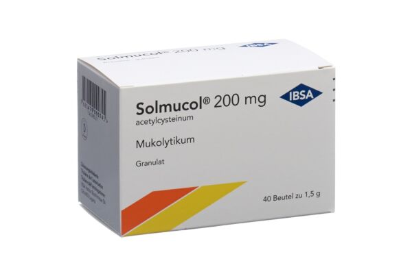 Solmucol Gran 200 mg ohne Zucker 40 Btl 1.5 g