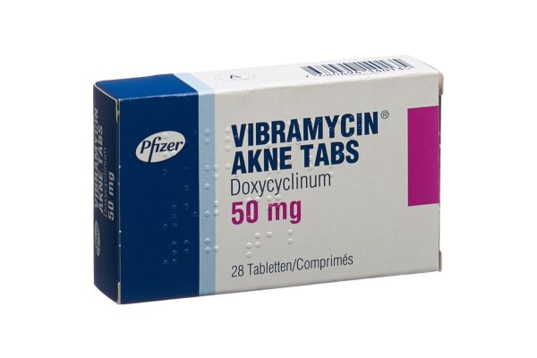 Vibramycine Acné cpr 50 mg 28 pce