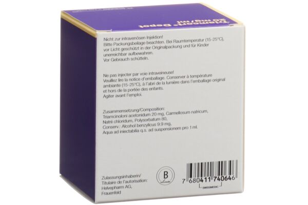Triamcort Dépôt susp crist 20 mg/ml 25 amp 1 ml