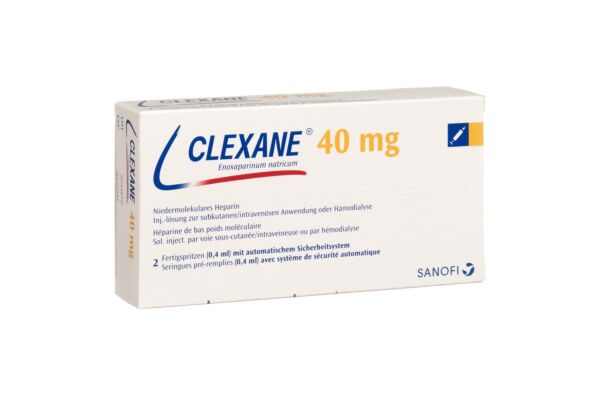 Clexane Inj Lös 40 mg/0.4ml 2 Fertspr 0.4 ml