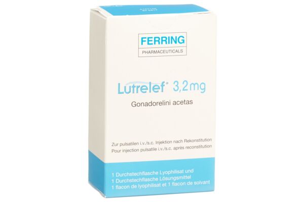 Lutrelef subst sèche 3.2 mg avec solvant flac