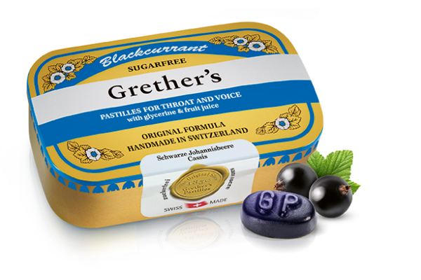 Grethers Blackcurrant Pastillen ohne Zucker Ds 110 g