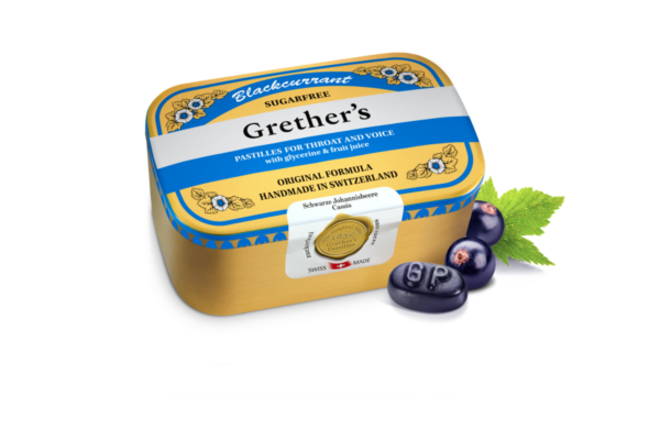 Grethers Blackcurrant Pastillen ohne Zucker Ds 440 g