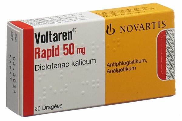 Voltarène Rapide drag 50 mg 20 pce