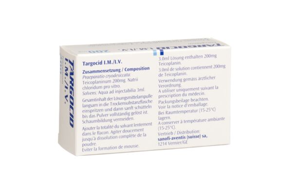 Targocid Trockensub 200 mg mit Solvens i.v./i.m. Amp