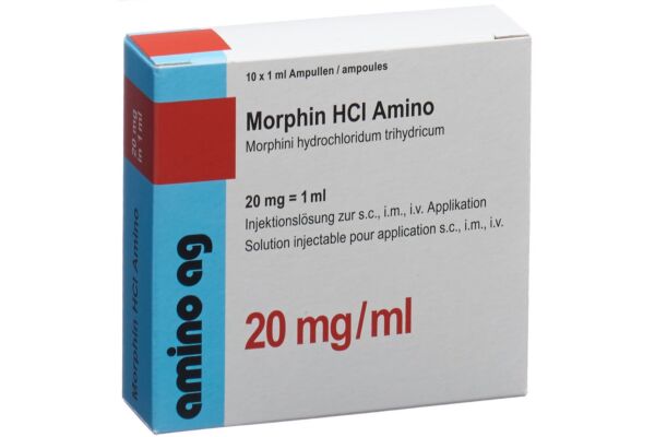 Morphin HCl Amino sol inj 20 mg/ml 10 amp 1 ml