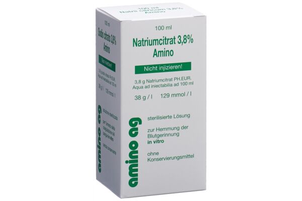 Natriumcitrat Amino Lös 3.8 % Durchstf 100 ml