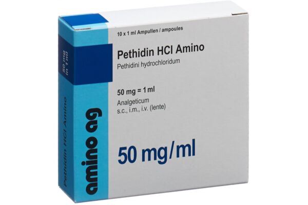 Péthidine HCL Amino 50 mg/ml 10 amp 1 ml