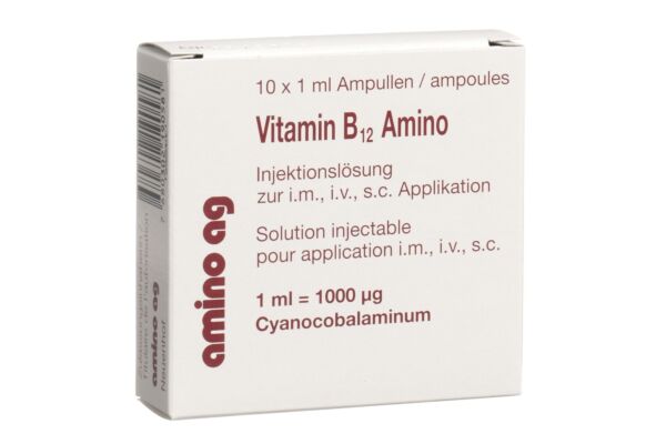 Vitamine B12 Amino sol inj 1000 mcg 10 amp 1 ml