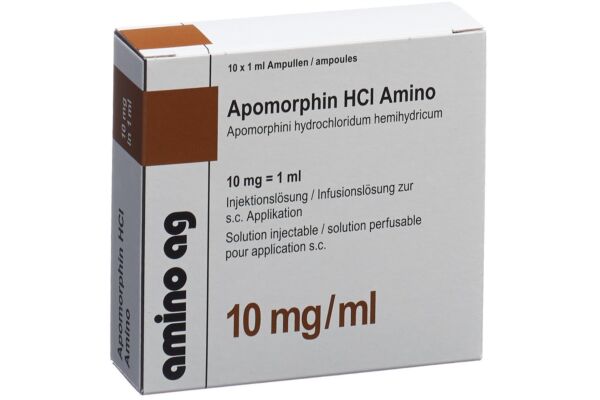 Apomorphin HCl Amino sol inj 10 mg/ml 10 amp 1 ml