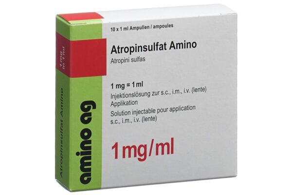 Atropinsulfat Amino Inj Lös 1 mg/ml 10 Amp 1 ml