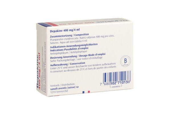 Depakine Trockensub 400 mg mit Solvens 4 ml Durchstf