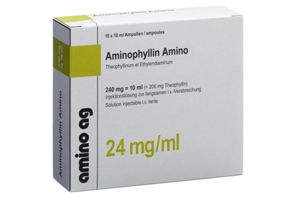 Aminophyllin Amino Inj Lös 240 mg/10ml 10 Amp 10 ml