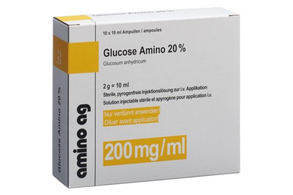 Glucose Amino sol inj 20 % 10ml ampoule 10 pce