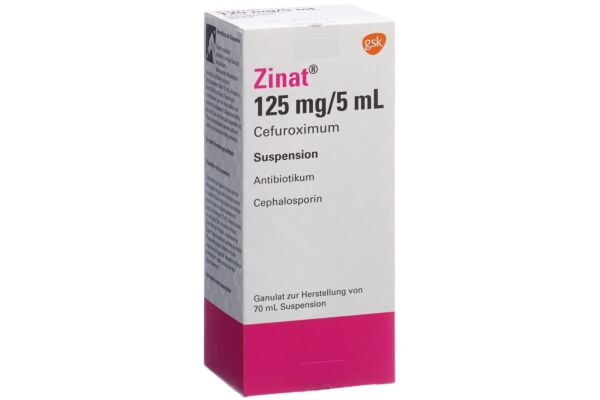 Zinat pdr 125 mg/5ml pour suspension buvable fl 70 ml