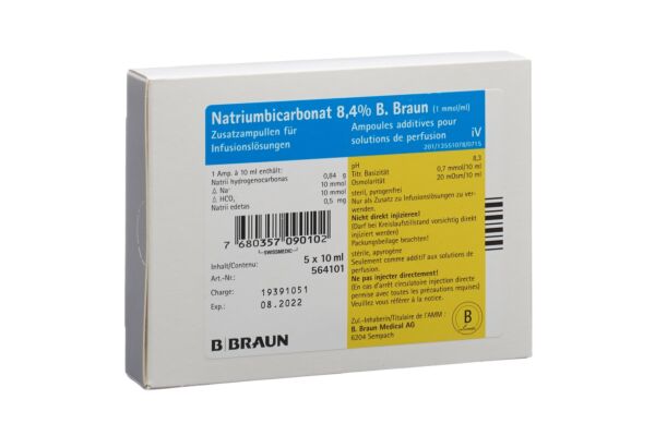 Natrium-Bicarbonat B. Braun Inf Konz 8.4 % 10ml Ampulle 5 Stk