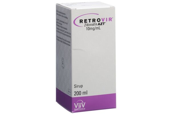 Retrovir AZT Sirup 10 mg/ml Fl 200 ml