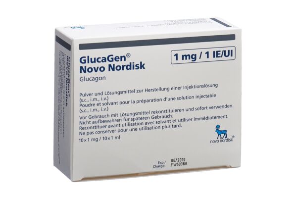 GlucaGen Novo Trockensub 1 mg cum Solvens Durchstf 10 Stk
