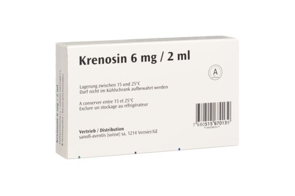 Krenosin Inj Lös 6 mg/2ml 6 Amp 2 ml