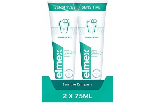 elmex SENSITIVE dentifrice duo 2 x 75 ml