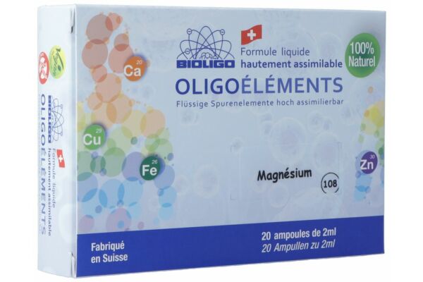 Bioligo Magnésium formule liquide ionisée sans alcool 20 Amp 2 ml