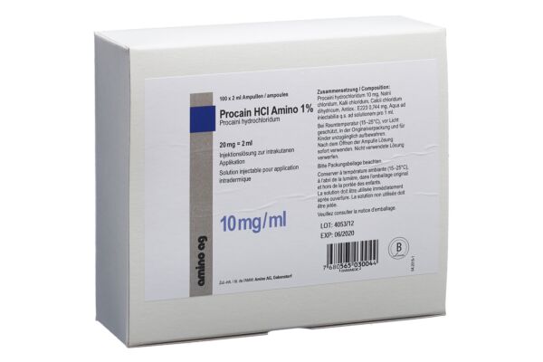 Procain HCl Amino 20 mg/2ml 100 Amp 2 ml