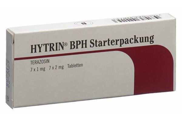 Hytrin BPH emballage départ cpr 7x1mg 7x2mg 14 pce