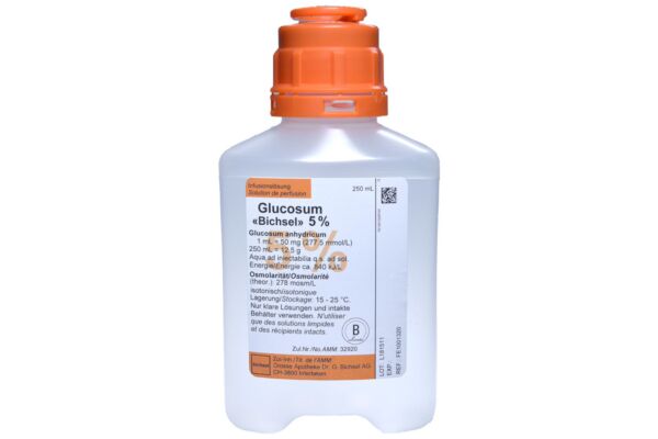 Glucosum Bichsel sol perf 5 % 250ml flacon en plastique sans dispositif