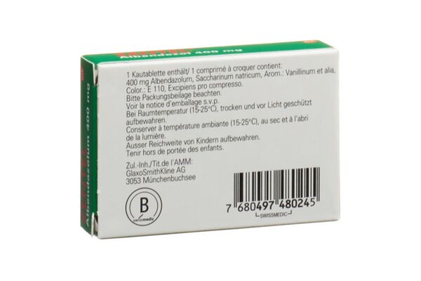 Zentel cpr croquer 400 mg