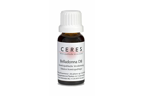 Ceres Belladonna D 8 Dilution Fl 20 ml