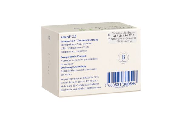 Amaryl Tabl 2 mg 120 Stk