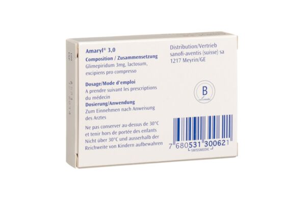 Amaryl Tabl 3 mg 30 Stk