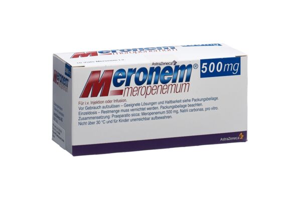 Meronem i.v. Trockensub 500 mg zur Herstellung einer Injektions- oder Infusionslösung Durchstf 10 Stk